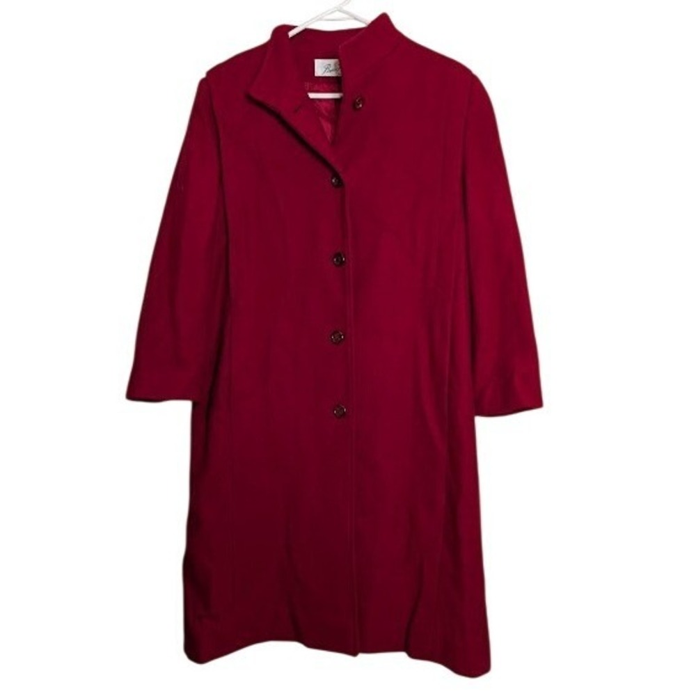 Vintage Beau Brem USA Long Dress Coat Wool Red Glamour‎ Quiet Luxury Old Money